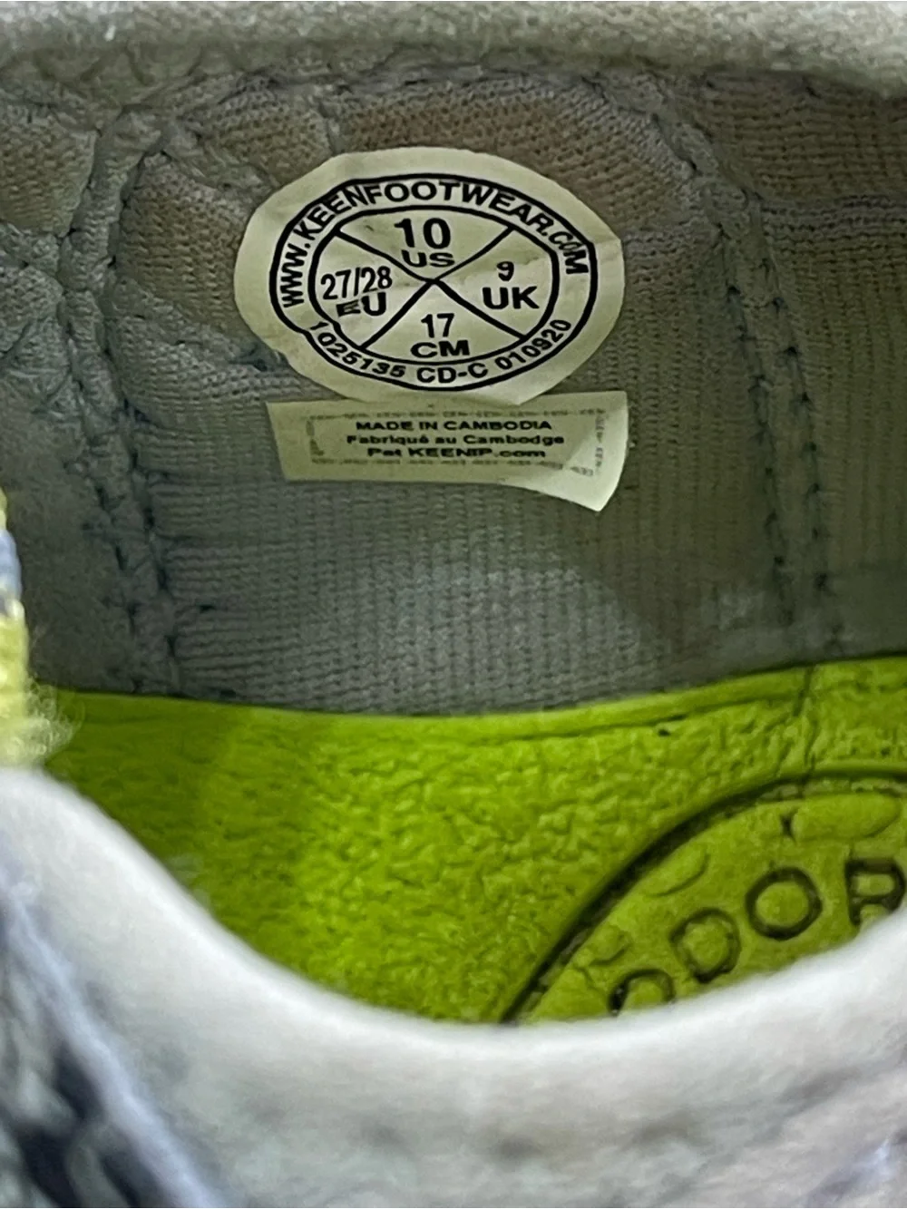 Keen Kids Closed-Toe Sandals in Neon Lime and Gray